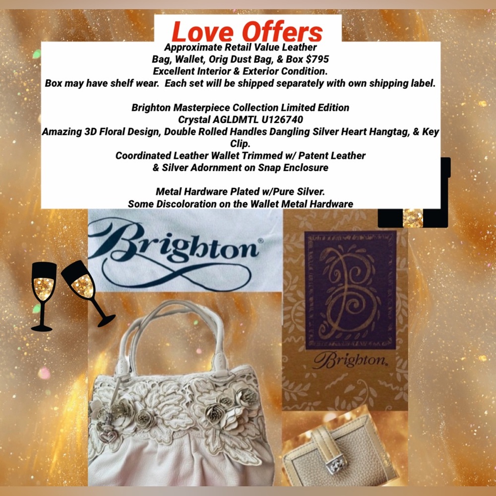 Brighton Crysta Bag Wallet Orig Dust Bag & Box   Masterpiece Collect Limited Ed